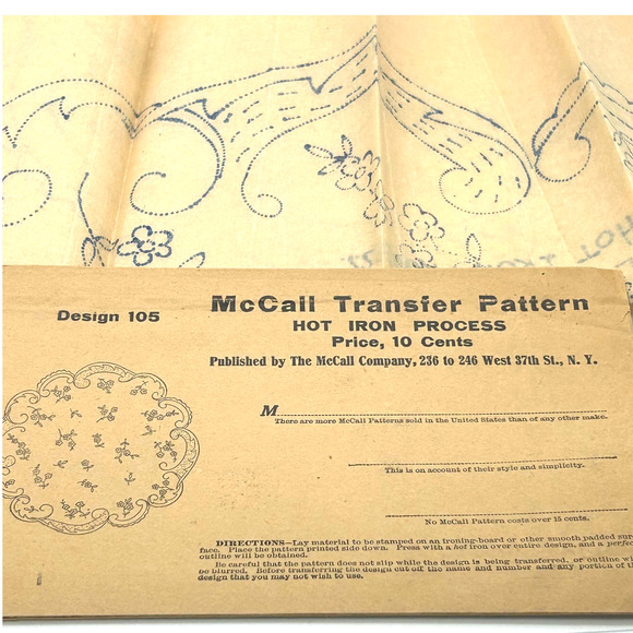 McCalls Vintage Mail Order Hot Iron Transfer Pattern Design #105 - Picture 3 of 6
